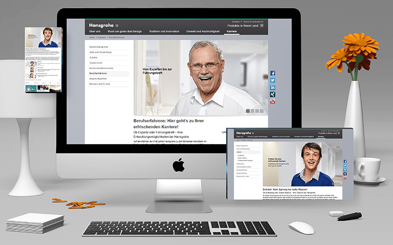 Responsive wed design for Hansgrohe